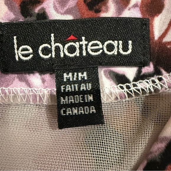 Le Chateau Blouse Pink Black Pleated Neck Tank Top Sleeveless Women’s Sz M - Picture 9 of 10